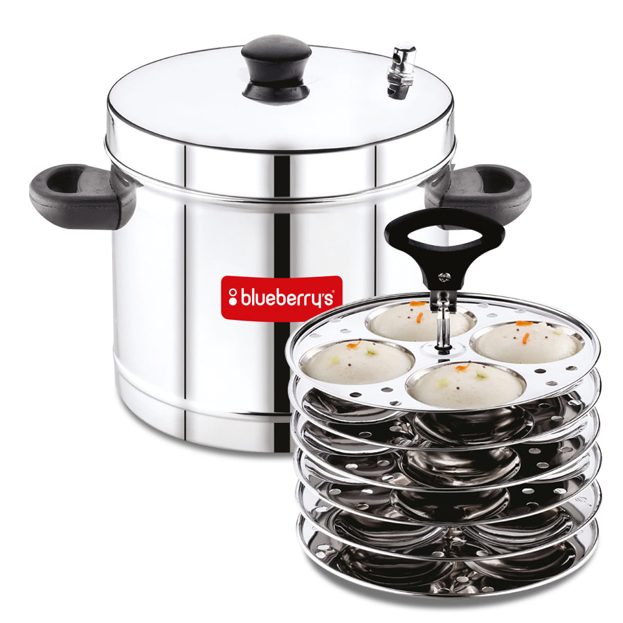 Blueberrys Stainless Steel Idly Cooker with 6 Plate Misty 6