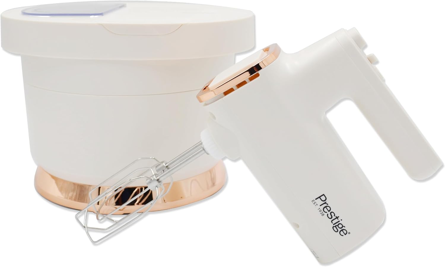 Prestige Stand Mixer with Spillage Proof Bowl Lid 300W | Quick Mixer with Plastic Bowl - White - PR81532
