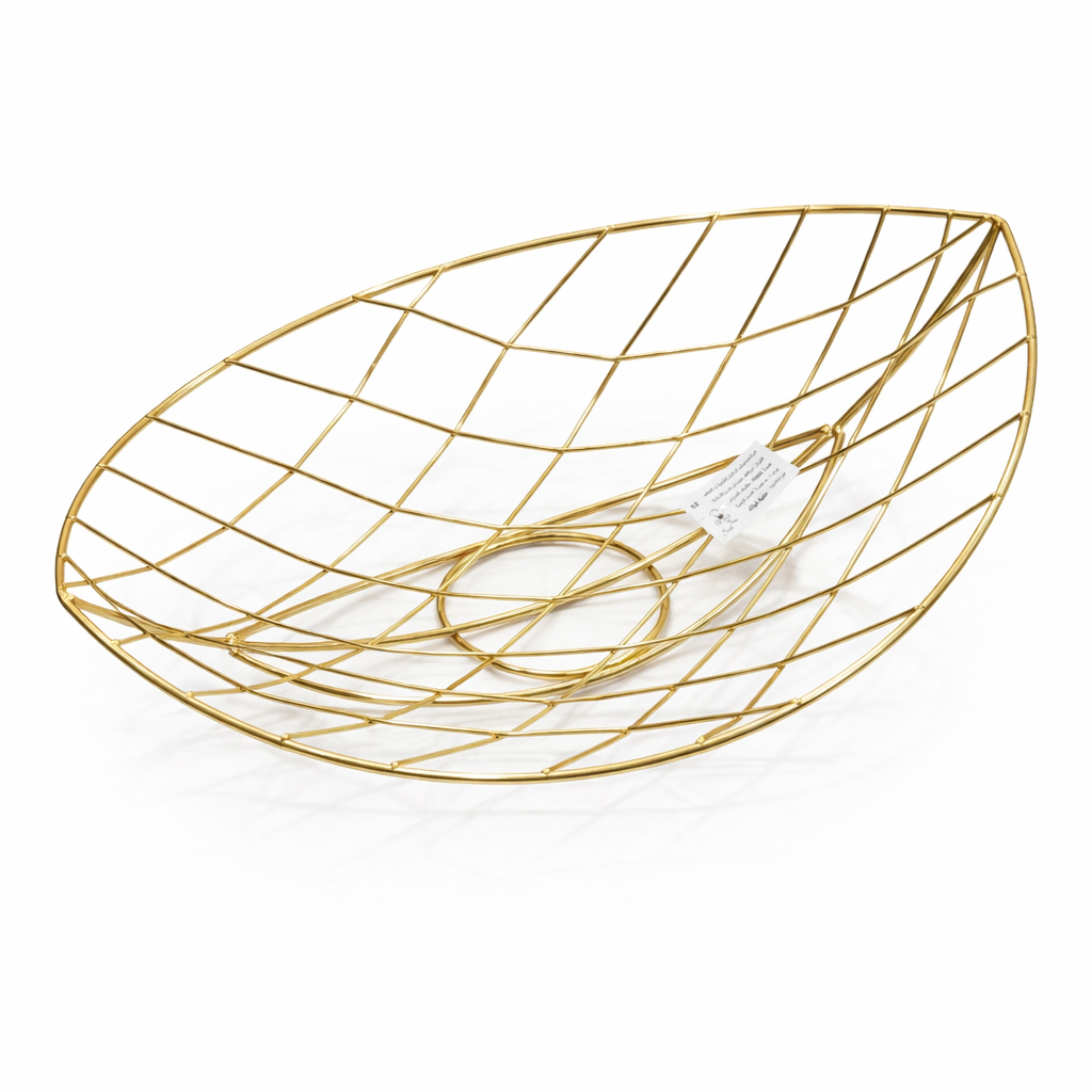 Oval Lattice Golden Iron Basket - ZM KR8