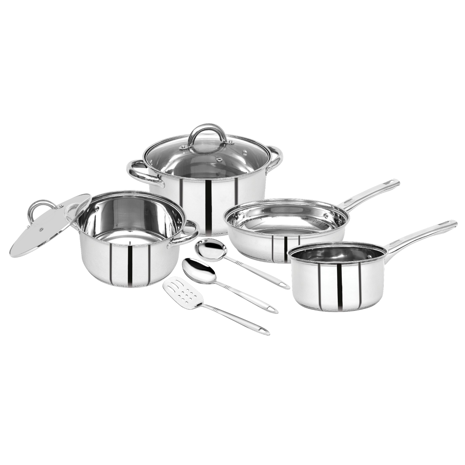 طقم أواني طهي من الفولاذ المقاوم للصدأ من بلوبيريز، 9 قطع، BB4174، كورال لوكس 